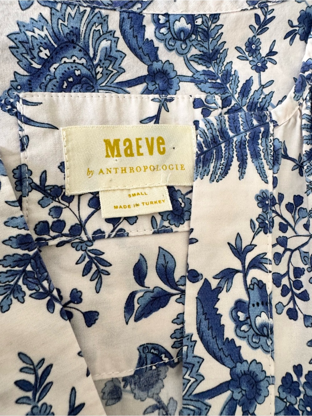 Anthropologie Maeve Somerset Dress in Blue and White Floral Size S - Picture 6 of 11